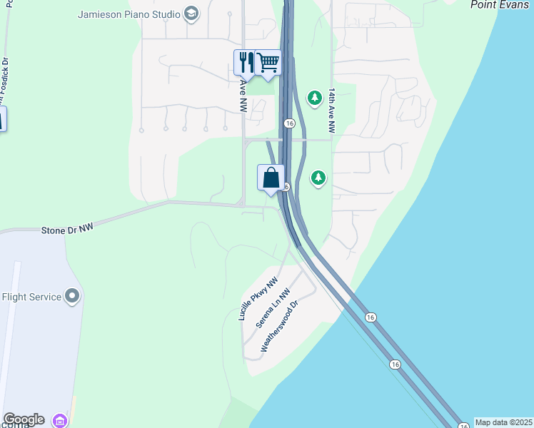 map of restaurants, bars, coffee shops, grocery stores, and more near 2015 17th Avenue Northwest in Gig Harbor