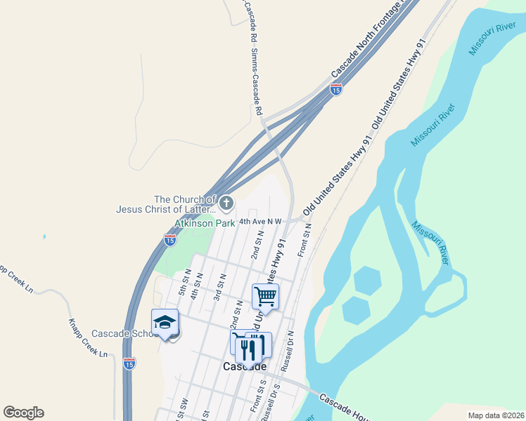 map of restaurants, bars, coffee shops, grocery stores, and more near in Cascade