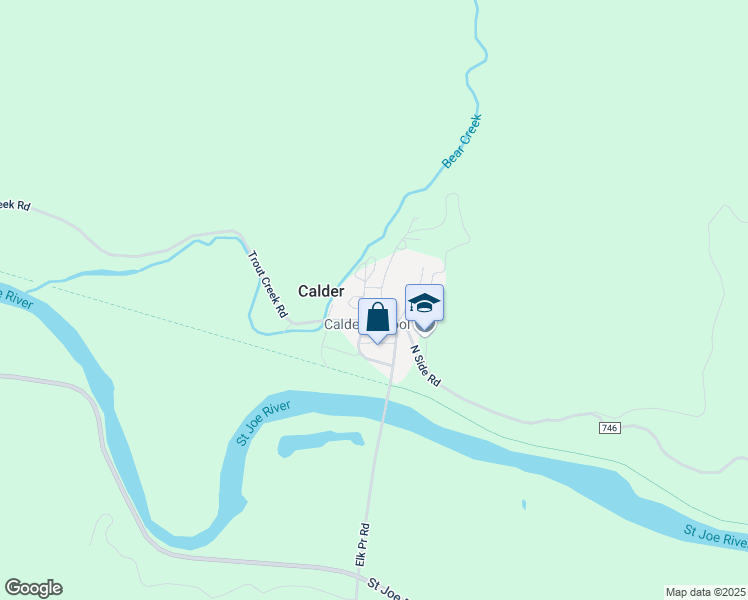map of restaurants, bars, coffee shops, grocery stores, and more near 20 1st Street in Calder