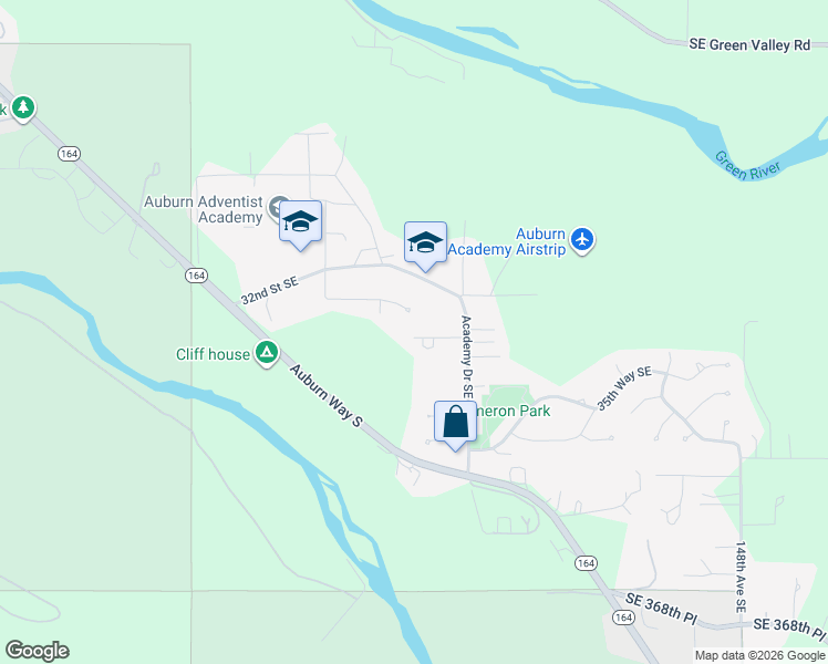 map of restaurants, bars, coffee shops, grocery stores, and more near 5548 34th Loop Southeast in Auburn