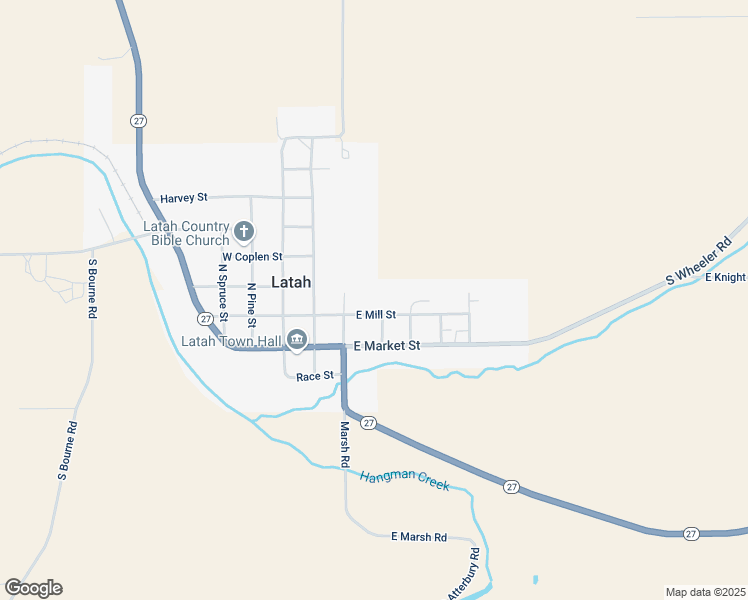 map of restaurants, bars, coffee shops, grocery stores, and more near 337 East Mill Street in Latah