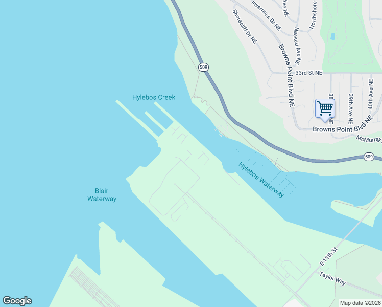 map of restaurants, bars, coffee shops, grocery stores, and more near 401 Alexander Avenue East in Tacoma