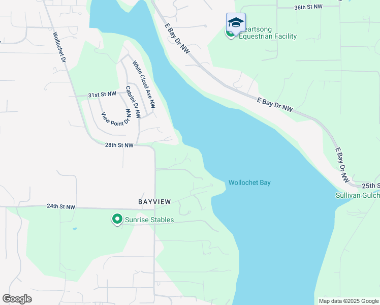 map of restaurants, bars, coffee shops, grocery stores, and more near 2715 50th Avenue Northwest in Gig Harbor