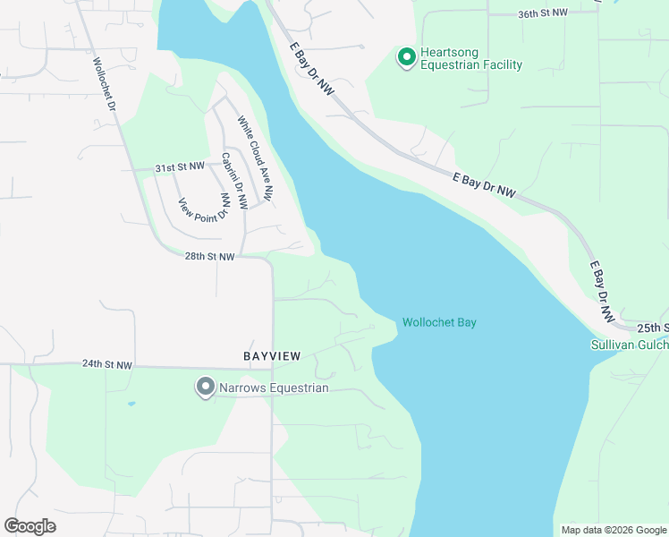map of restaurants, bars, coffee shops, grocery stores, and more near 2715 50th Avenue Northwest in Gig Harbor