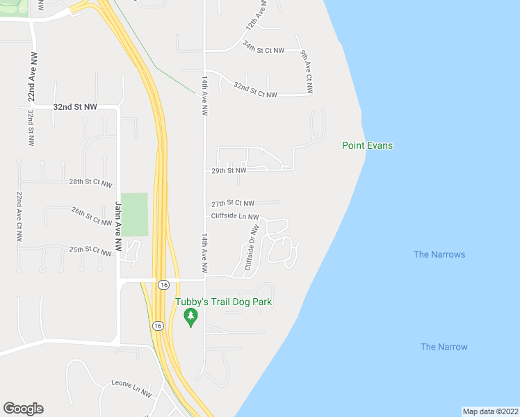 map of restaurants, bars, coffee shops, grocery stores, and more near 1106 27th Street Court Northwest in Gig Harbor