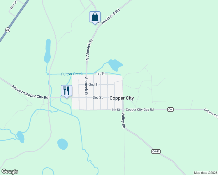 map of restaurants, bars, coffee shops, grocery stores, and more near 204 Gratiot Street in Calumet Township