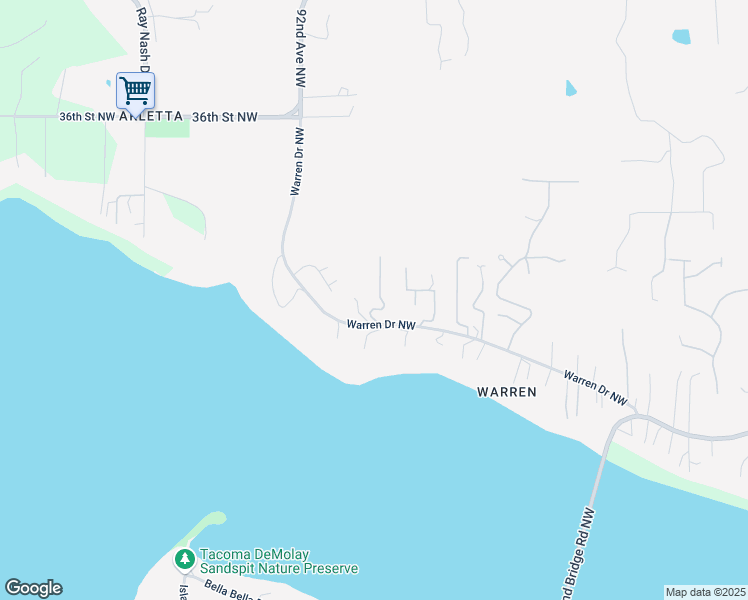 map of restaurants, bars, coffee shops, grocery stores, and more near 2924 89th Avenue Court Northwest in Gig Harbor