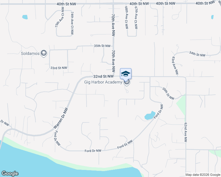 map of restaurants, bars, coffee shops, grocery stores, and more near 7111 30th Street Northwest in Gig Harbor