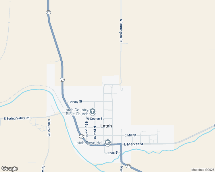 map of restaurants, bars, coffee shops, grocery stores, and more near 729 North Vine Street in Latah