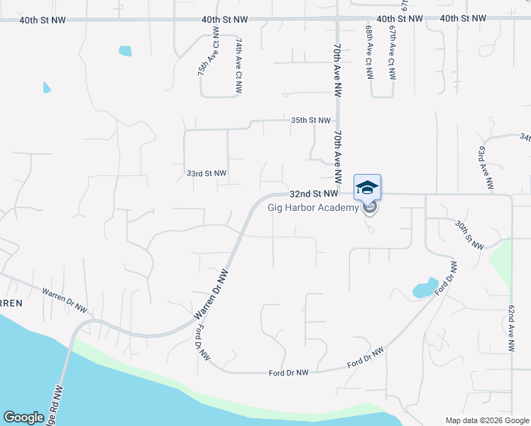 map of restaurants, bars, coffee shops, grocery stores, and more near 3108 73rd Avenue Court Northwest in Gig Harbor