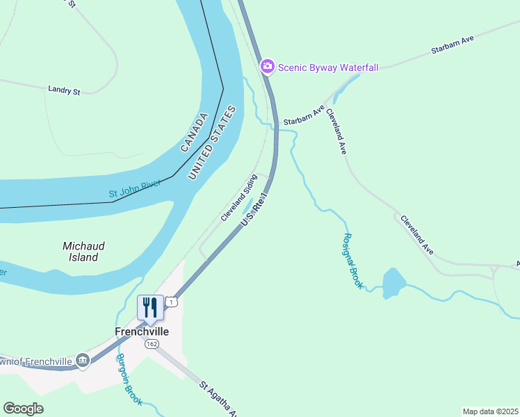 map of restaurants, bars, coffee shops, grocery stores, and more near 243 U.S. Route 1 in Frenchville