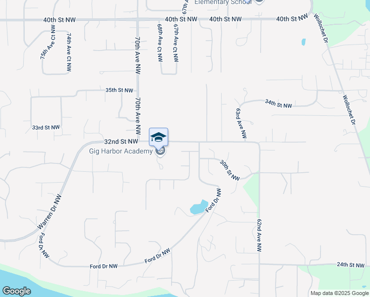 map of restaurants, bars, coffee shops, grocery stores, and more near 6611 31st Street Court Northwest in Gig Harbor