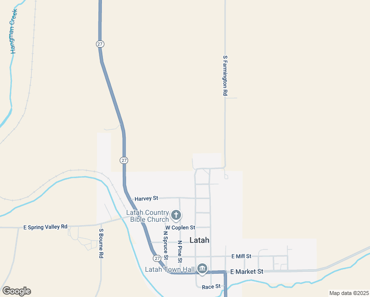 map of restaurants, bars, coffee shops, grocery stores, and more near 729 North Vine Street in Latah