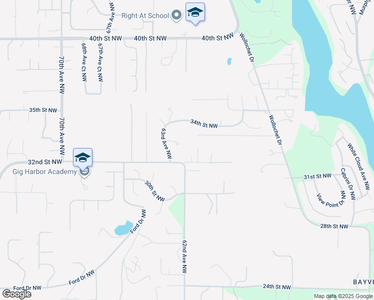 map of restaurants, bars, coffee shops, grocery stores, and more near 3220 61st Avenue Court Northwest in Gig Harbor