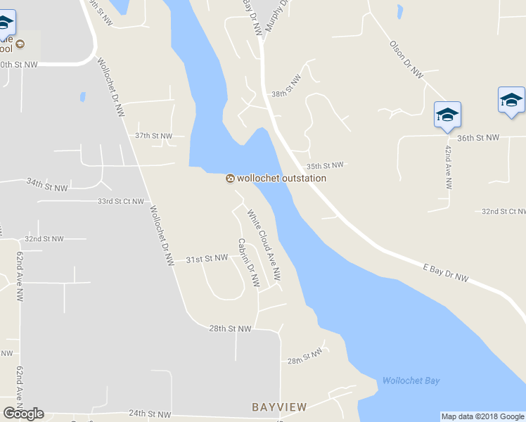 map of restaurants, bars, coffee shops, grocery stores, and more near 3217 White Cloud Avenue Northwest in Gig Harbor