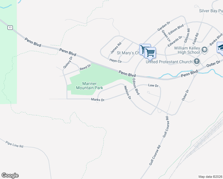 map of restaurants, bars, coffee shops, grocery stores, and more near 56 Nelson Drive in Silver Bay