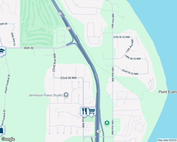 map of restaurants, bars, coffee shops, grocery stores, and more near 3209 Jahn Avenue Northwest in Gig Harbor