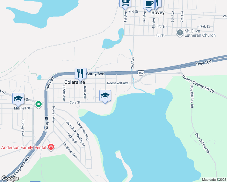 map of restaurants, bars, coffee shops, grocery stores, and more near 209 Elizabeth Avenue in Coleraine