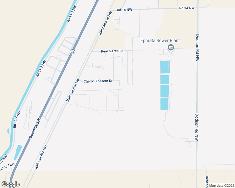map of restaurants, bars, coffee shops, grocery stores, and more near 13496 Railroad Avenue Northwest in Ephrata
