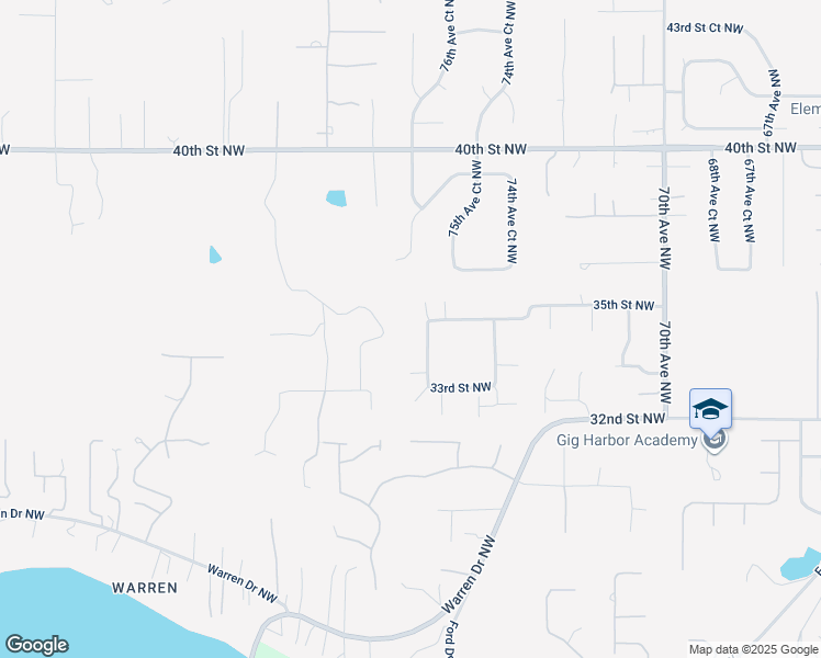 map of restaurants, bars, coffee shops, grocery stores, and more near 3418 77th Avenue Northwest in Gig Harbor