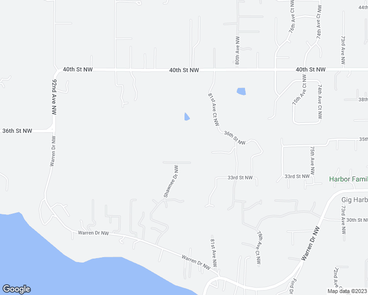 map of restaurants, bars, coffee shops, grocery stores, and more near 8417 34th Street Court Northwest in Gig Harbor