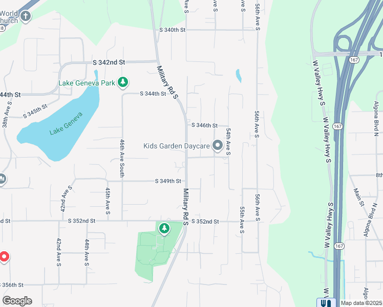 map of restaurants, bars, coffee shops, grocery stores, and more near 34633 Military Road South in Auburn