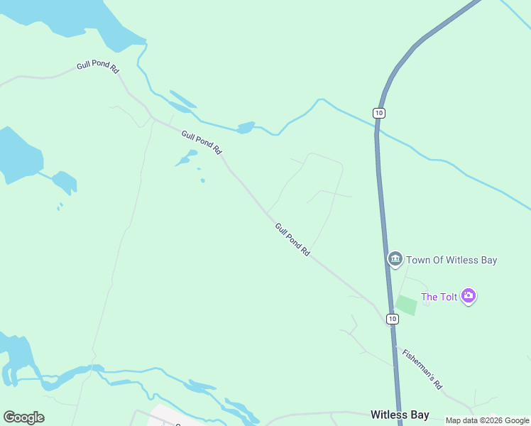 map of restaurants, bars, coffee shops, grocery stores, and more near Gull Pond Road in Witless Bay