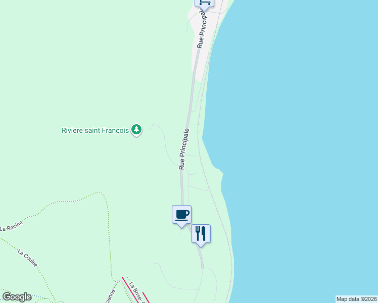 map of restaurants, bars, coffee shops, grocery stores, and more near 1277 Rue Principale in Capitale-Nationale