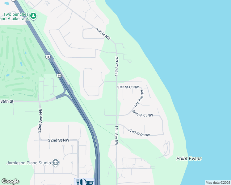 map of restaurants, bars, coffee shops, grocery stores, and more near 3704 13th Avenue Court Northwest in Gig Harbor
