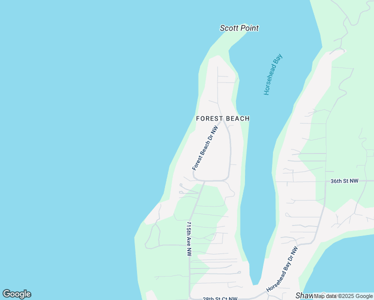map of restaurants, bars, coffee shops, grocery stores, and more near 3722 Forest Beach Drive Northwest in Gig Harbor