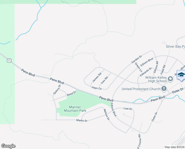 map of restaurants, bars, coffee shops, grocery stores, and more near 43 Hays Circle in Silver Bay