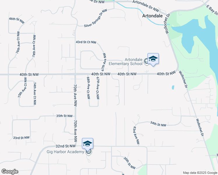 map of restaurants, bars, coffee shops, grocery stores, and more near 3811 66th Avenue Court Northwest in Gig Harbor