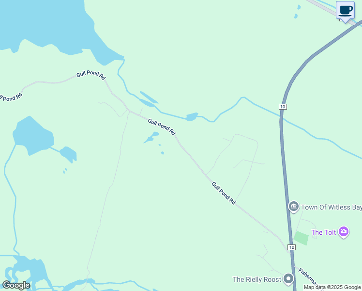 map of restaurants, bars, coffee shops, grocery stores, and more near Gull Pond Road in Witless Bay