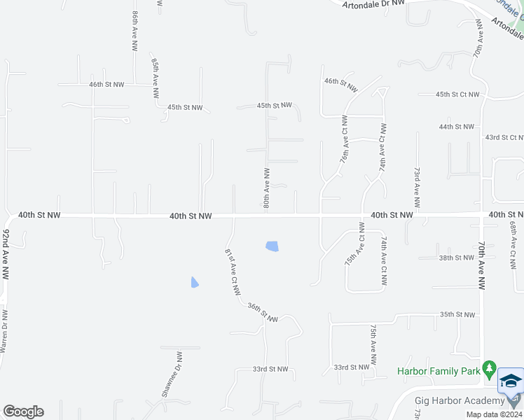 map of restaurants, bars, coffee shops, grocery stores, and more near 4012 80th Avenue Northwest in Gig Harbor