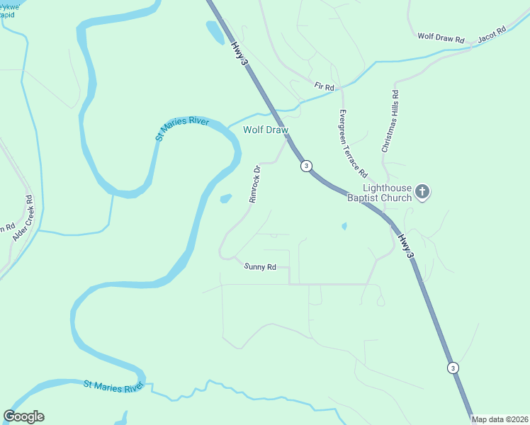 map of restaurants, bars, coffee shops, grocery stores, and more near 40 Aspen Lane in Saint Maries