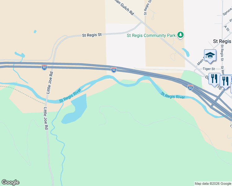 map of restaurants, bars, coffee shops, grocery stores, and more near in Saint Regis