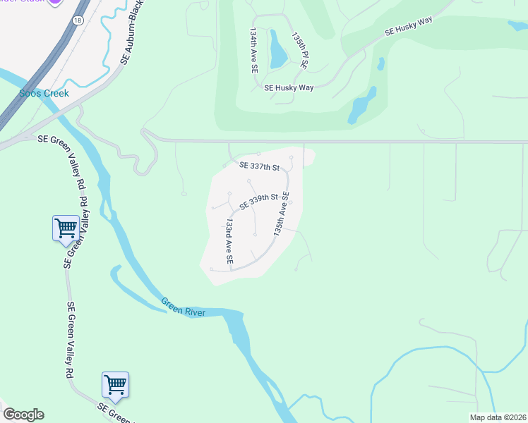 map of restaurants, bars, coffee shops, grocery stores, and more near 33912 134th Avenue Southeast in Auburn