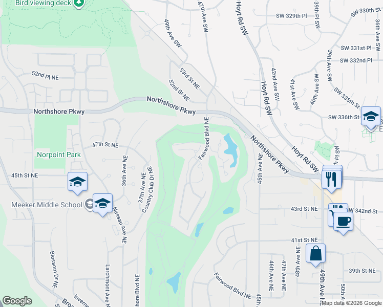 map of restaurants, bars, coffee shops, grocery stores, and more near 4714 Fairwood Boulevard Northeast in Tacoma