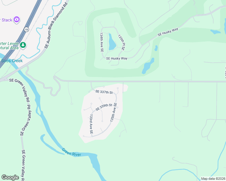 map of restaurants, bars, coffee shops, grocery stores, and more near 13416 Southeast 337th Street in Auburn