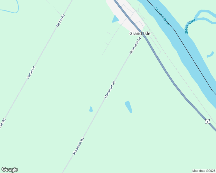 map of restaurants, bars, coffee shops, grocery stores, and more near 94 Morneault Road in Grand Isle