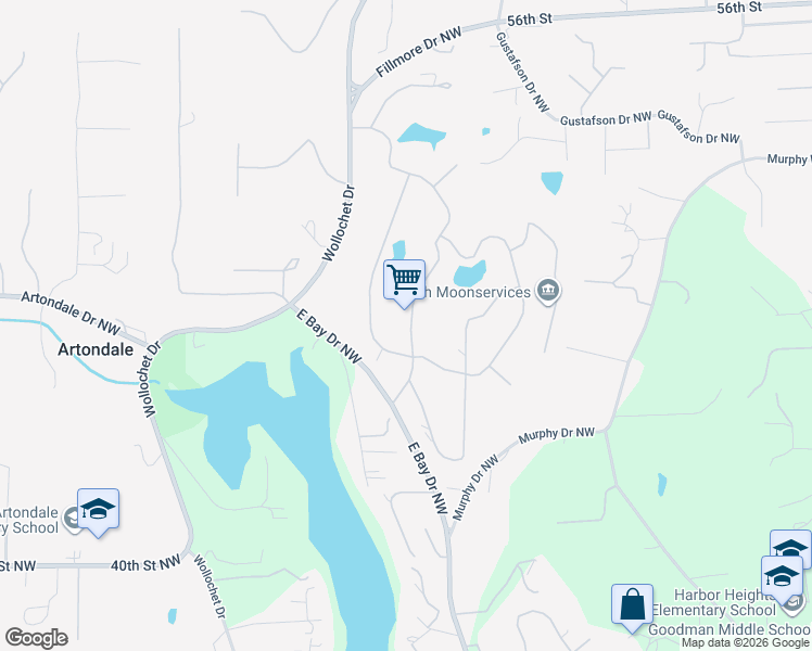 map of restaurants, bars, coffee shops, grocery stores, and more near 3002 Harborview Drive in Gig Harbor