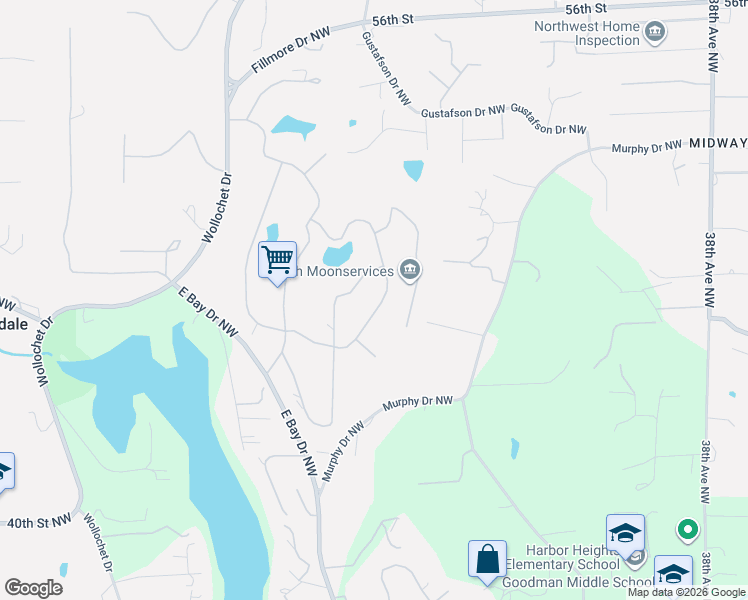 map of restaurants, bars, coffee shops, grocery stores, and more near 4617 Maple Lane Circle South in Gig Harbor