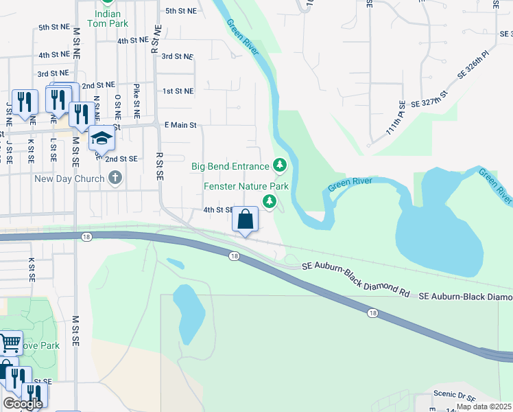 map of restaurants, bars, coffee shops, grocery stores, and more near 2012 3rd Court Southeast in Auburn