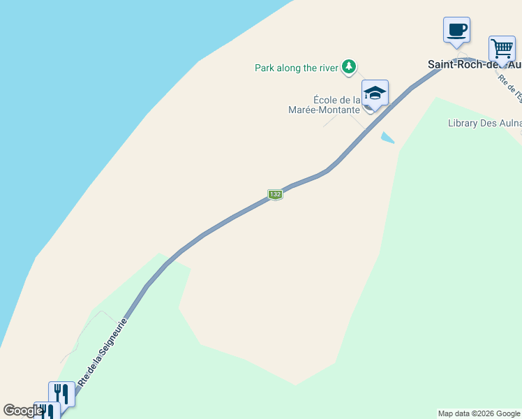 map of restaurants, bars, coffee shops, grocery stores, and more near 1119 Route de la Seigneurie in Saint-Roch-des-Aulnaies