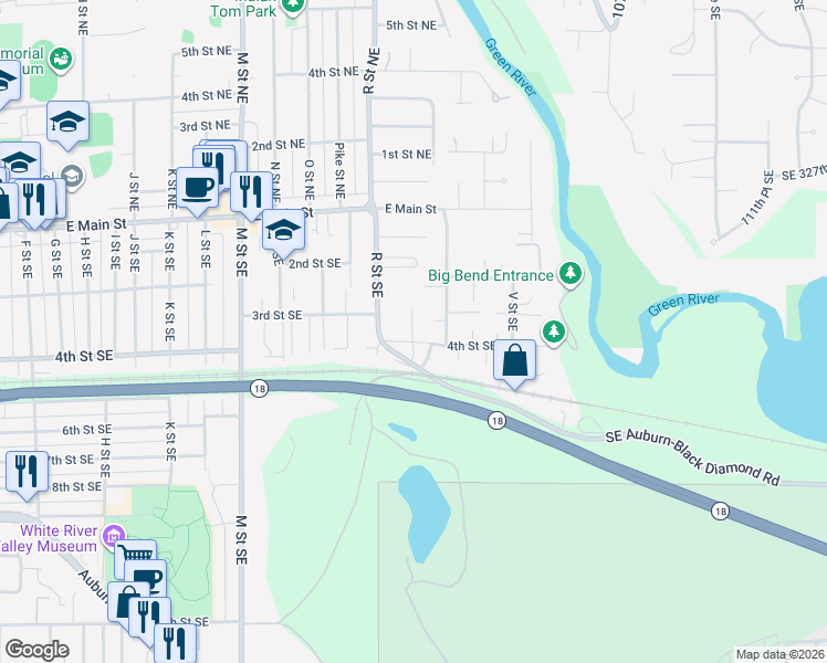 map of restaurants, bars, coffee shops, grocery stores, and more near in Auburn
