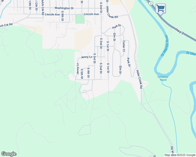 map of restaurants, bars, coffee shops, grocery stores, and more near 120 South 2nd Street in Saint Maries