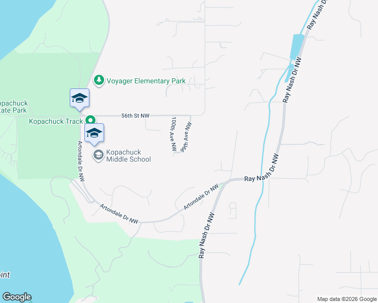 map of restaurants, bars, coffee shops, grocery stores, and more near 5319 99th Avenue Northwest in Gig Harbor