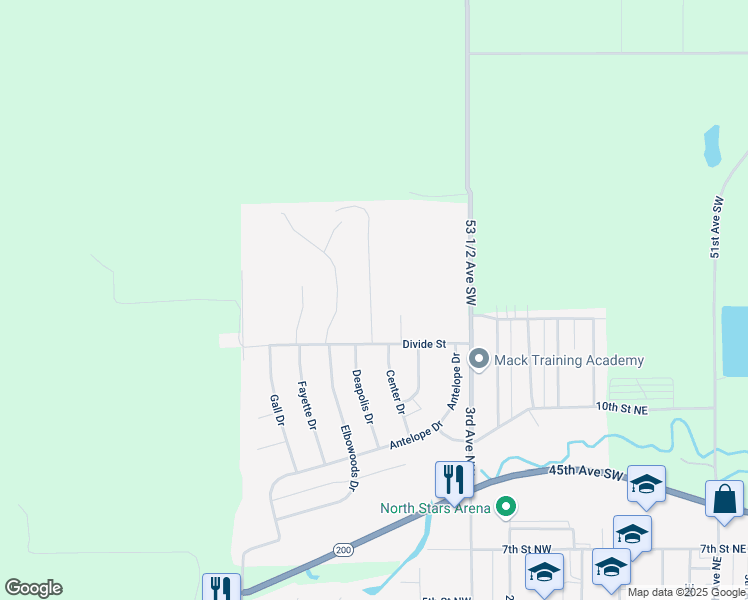 map of restaurants, bars, coffee shops, grocery stores, and more near 1101-1117 Deapolis Drive in Hazen