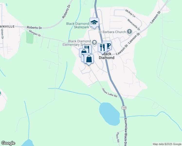 map of restaurants, bars, coffee shops, grocery stores, and more near 32899 Railroad Avenue in Black Diamond