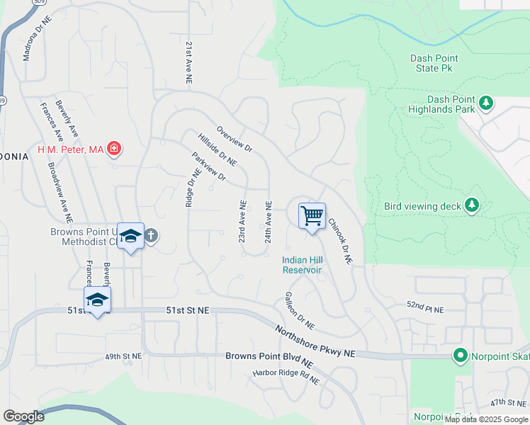 map of restaurants, bars, coffee shops, grocery stores, and more near 5500 24th Avenue Northeast in Tacoma
